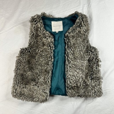    Copper Key Faux Fur Gray Animal Print Vest 2/3 Unisex Baby Toddler   