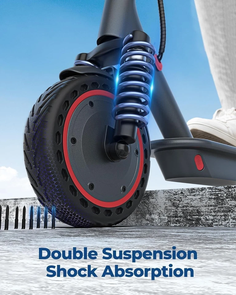Scooter elétrica para adultos com suspensão dupla, 19/22MPH, alcance de 27/21/49 milhas - Imagem 2 de 4