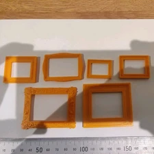 Set Of 6 Orange Dolls House Mini Picture Frames Add Photos or Paintings