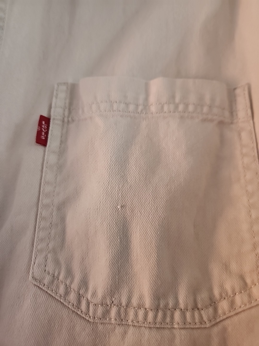 Vtg Levi Button Down Double Pockets  Red Tab  Nat… - image 3