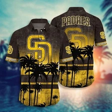 San Diego Baseball Team Padress Hawaiian Shirt Button Down Unisex Adults S-5XL
