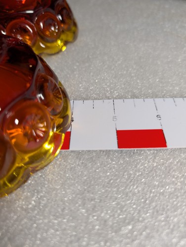 Vintage Pair L.E. Smith Moon Stars Amberina Glass Candlestick Holders 6" Tall - Picture 16 of 16