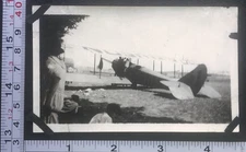 Biplane Airplane Aviation Early 1900's Travel Flight BW Photo Snapshot