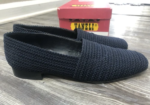 VANS Mocassino Van Eli Jenny Navy all'uncinetto comodo slip on donna 8M sottopiede cuscino rete