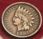 1897 Indian Head Cent Penny VF Details Brown JC1370