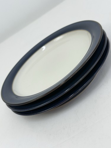 "Juego de 3 platos de mantequilla de pan Denby-Langley Metz azul crema Inglaterra 7 1/8""/rb" - Imagen 4 de 5