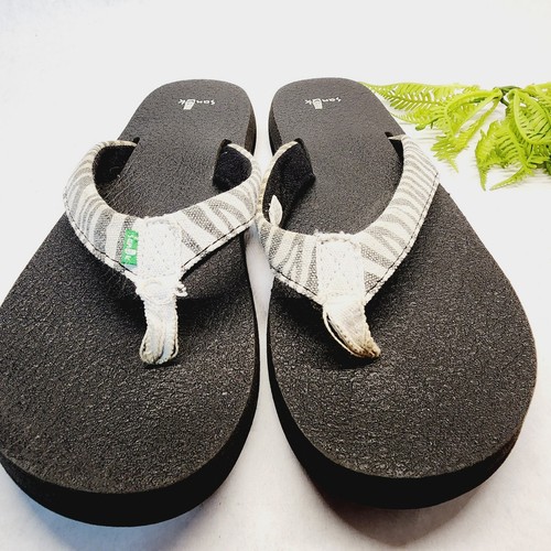 Sanuk Zebra Yoga Mat Flip Flops Thongs Shoes Sandals Size 10M - Picture 2 of 8