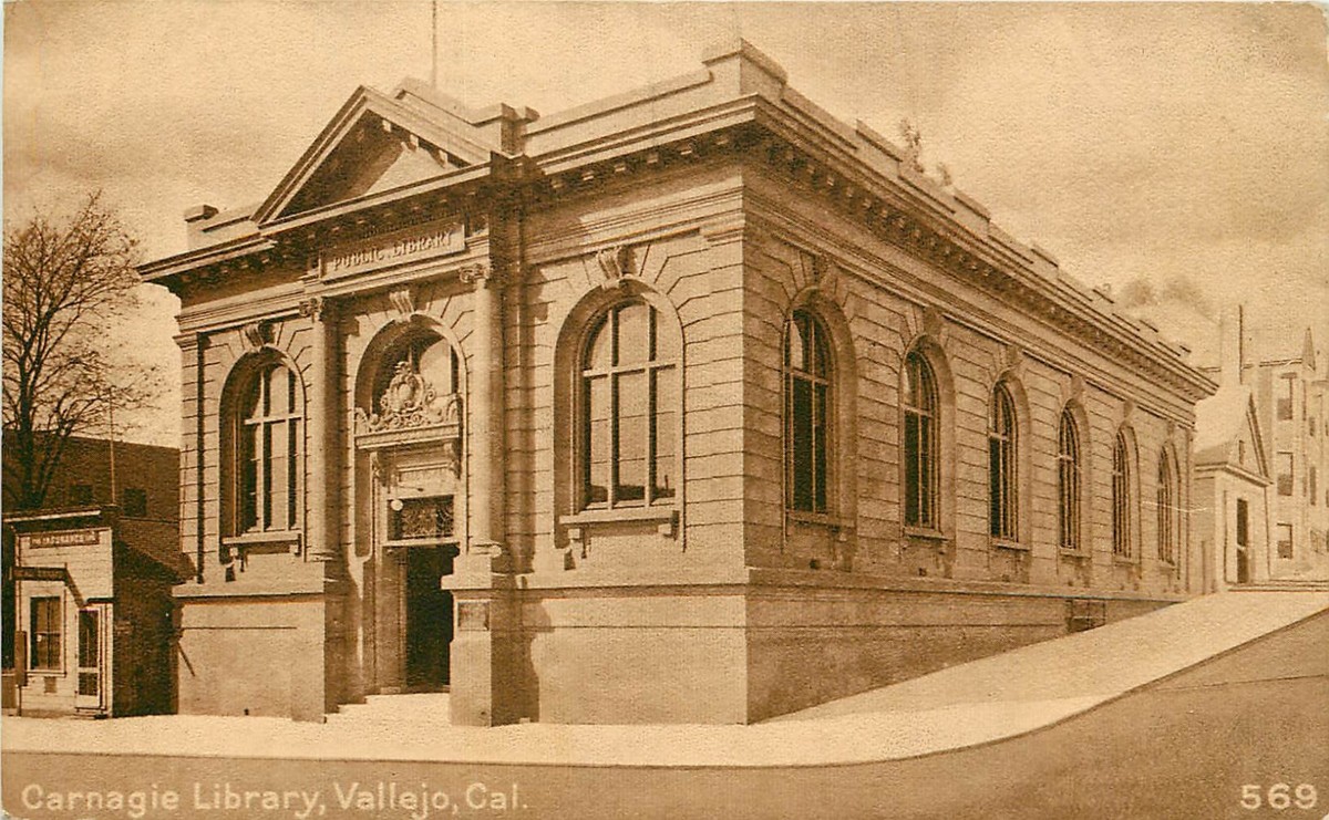 c1910 Sepia Postcard; Carnegie Library Vallejo CA Mitchell 569 Solano County  | eBay