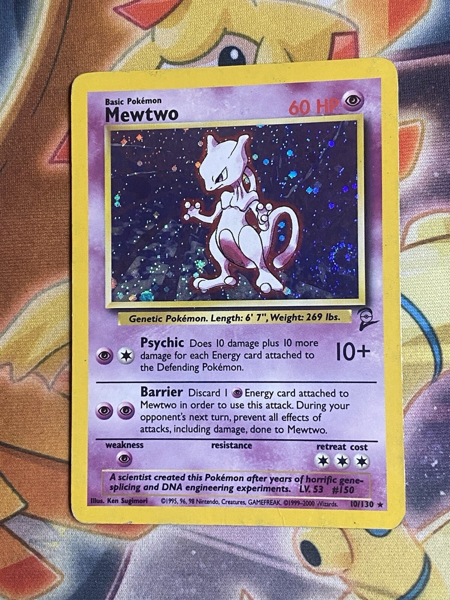 WOTC 2000 Pokemon Base Set 2 Mewtwo 10/130 Holo Foil Rare HP