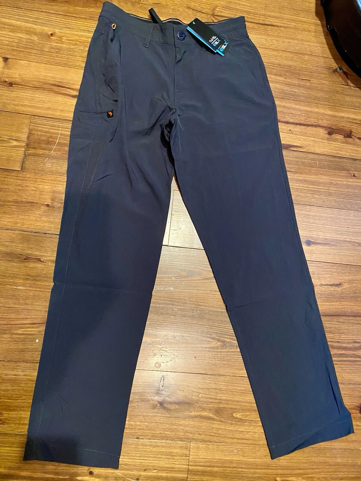 Salt Life Men’s Black SLX Performance Expedition Fish/Utility Pants NWT 36x34