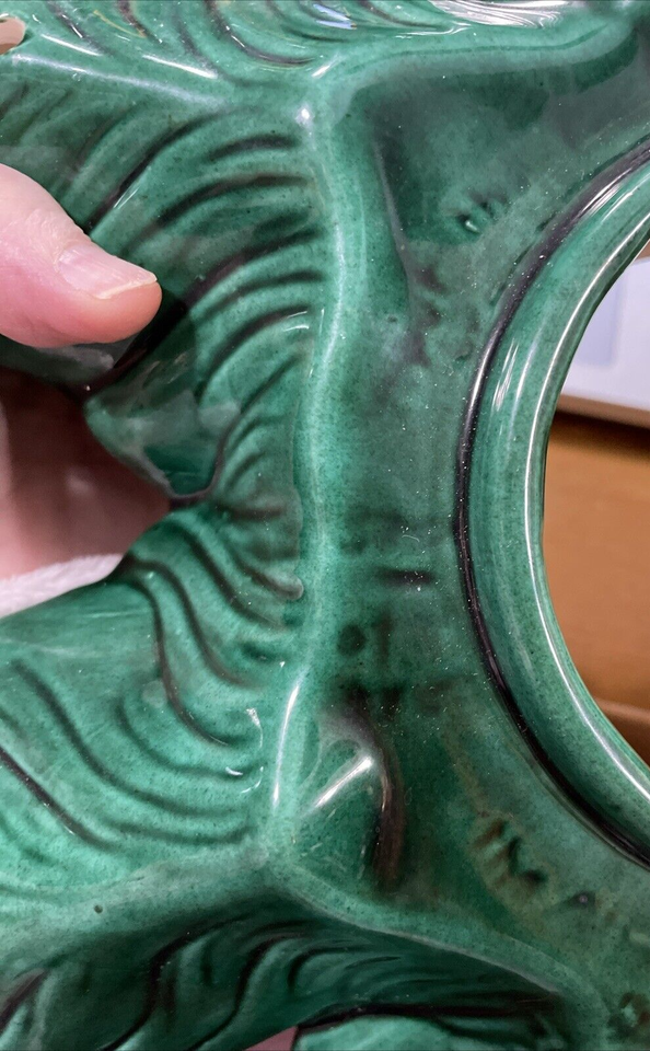 Vintage Atlantic Mold 13" Ceramic Holiday Christmas Tree Green BASE