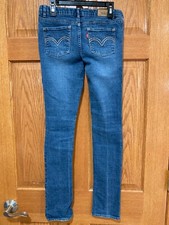 LEVI'S Skinny Fit Girl's 14 Regular Blue Denim Jeans Pants Adjustable Waist