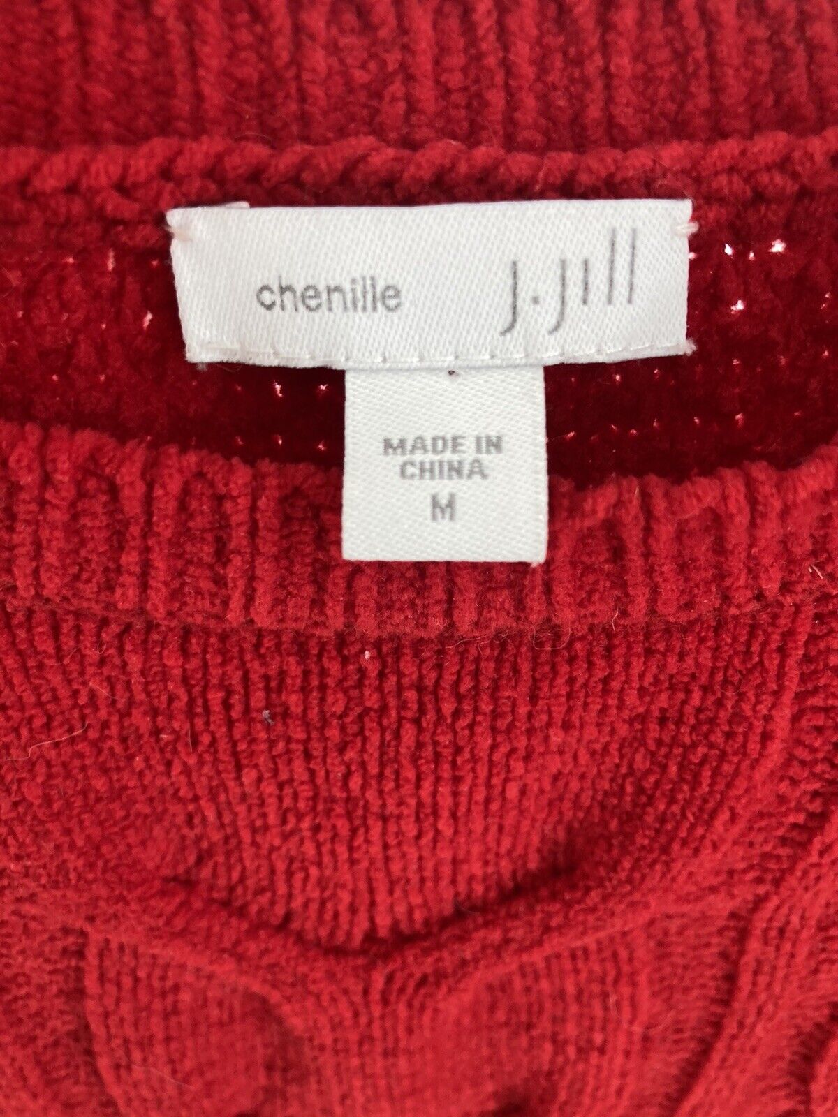 J. Jill Chenille Sweater Size Medium Red