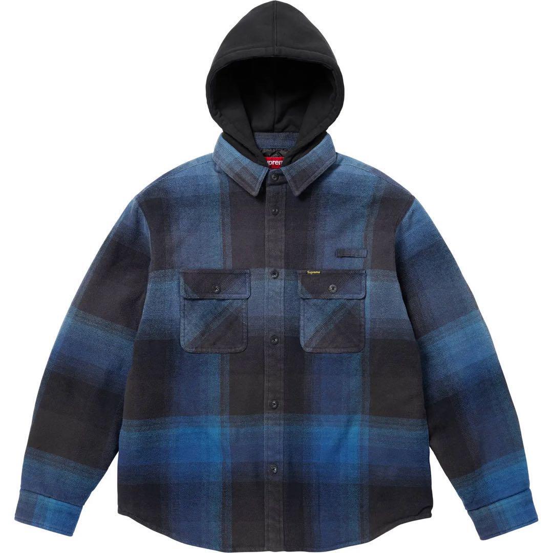 Supreme Quilted Lined Hooded Flannel Shirt Size M Free Supreme Quilted Lined Hooded Flannel Shirt Size M Free