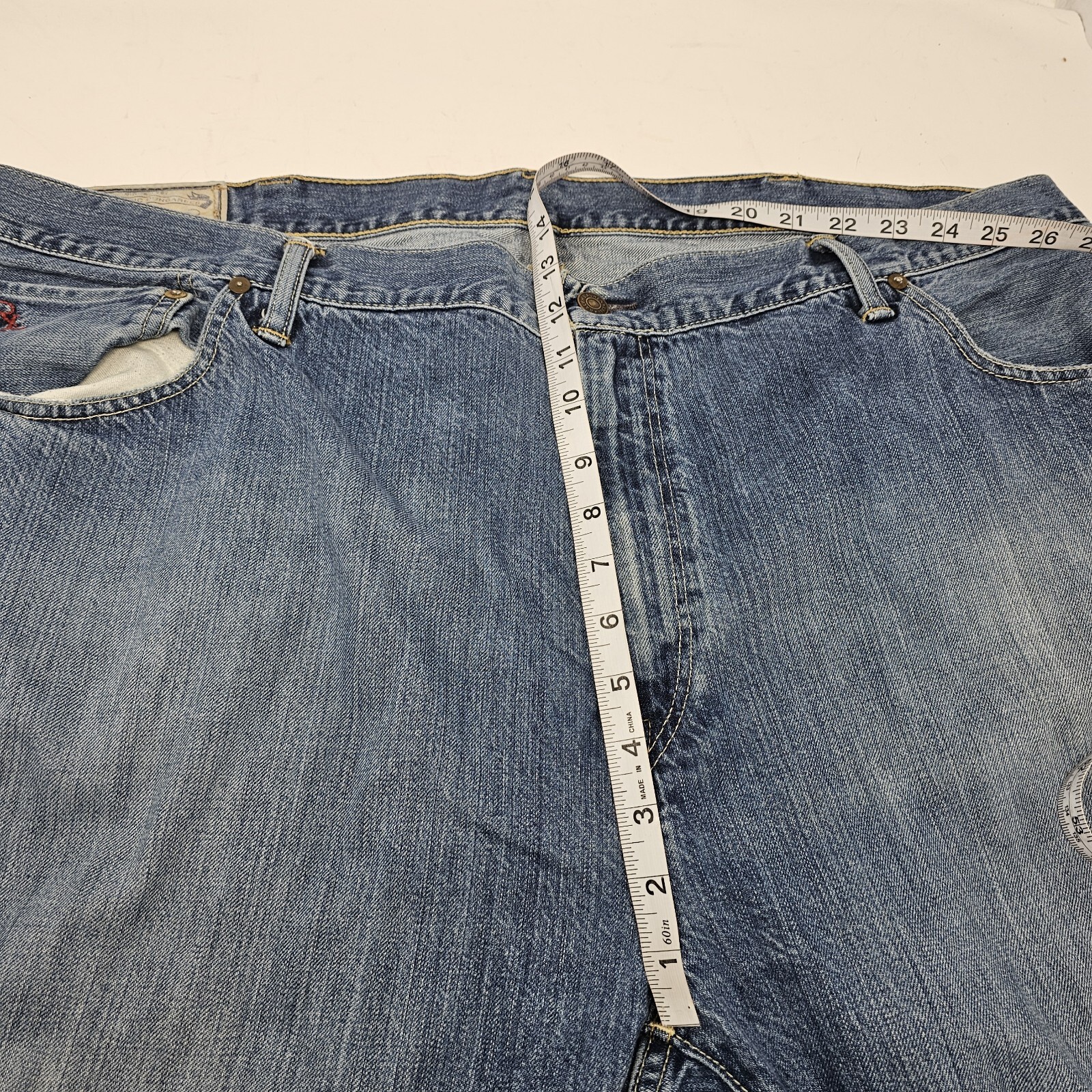 Vintage Polo By Ralph Lauren Mens Big Sz 44Bx32 Blue Denim Jeans High Rise thumbnail 6