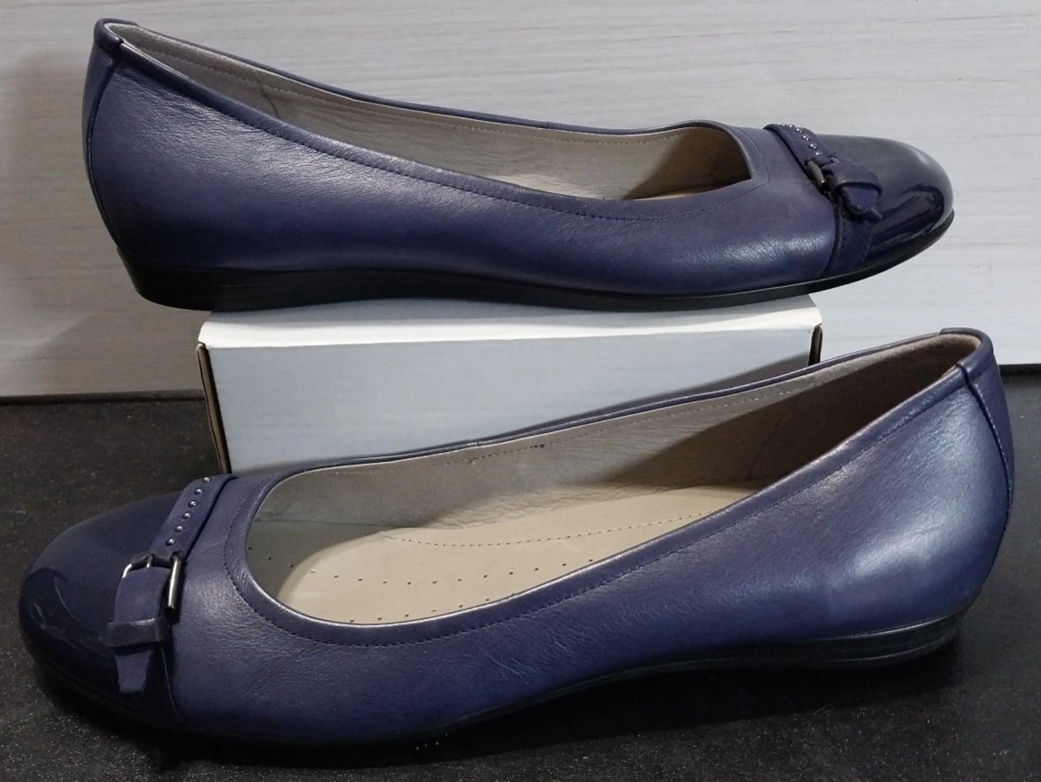 Scarpe basse donna Ecco Mary blu navy in pelle punta chiusa 10 US 41 EU