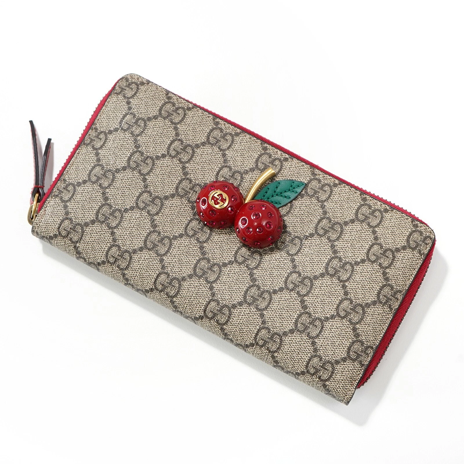 Authentique portefeuille GUCCI GG Supreme Cherry 476049 #50080A