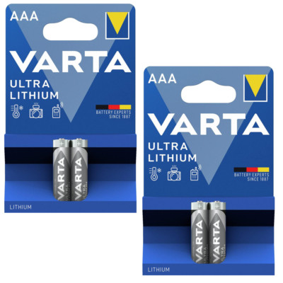 2x VARTA Ultra Lithium AAA Micro 6103 Batterien, 1,5V im 2er-Blister