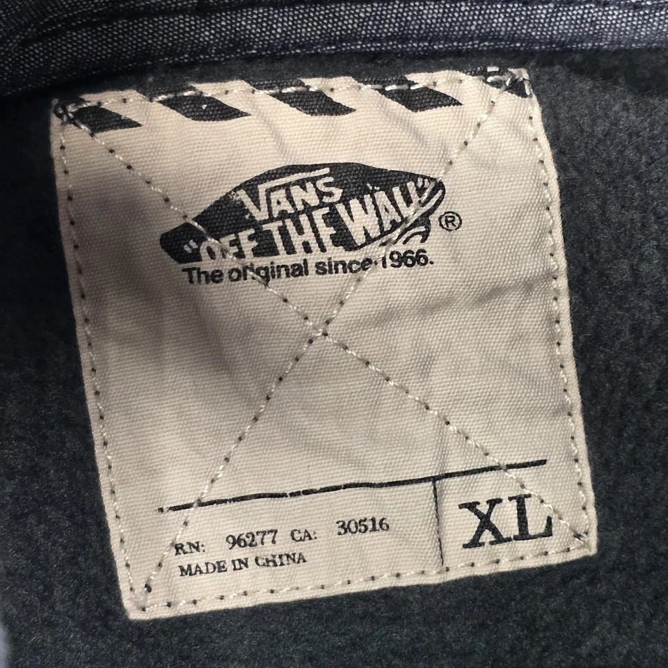 Abrigo con Capucha Vans Off The Wall Hombres XL Madera Botón Palanca Mezcla Algodón Azul Marino RARO Foto 4 de 4