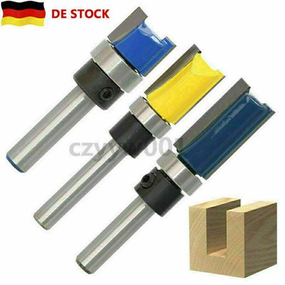 Router Bit Satz 3pcs Kopierfräser 1/4'' Holzbearbeitung Fräser Schaft Flush Trim