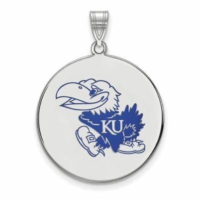 SS Univ of Kansas Jayhawk XL emaillierte Scheibe Anhänger