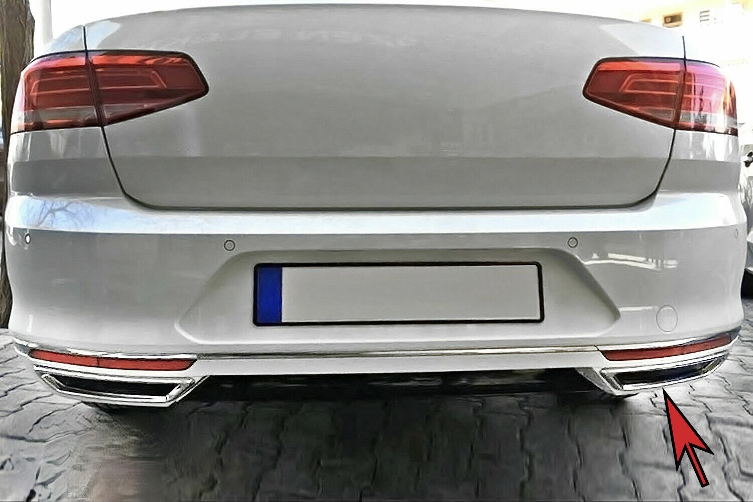 INLY Edelstahl Chrom Auspuff Attrappen Blenden Kompatibel Mit Passat B8