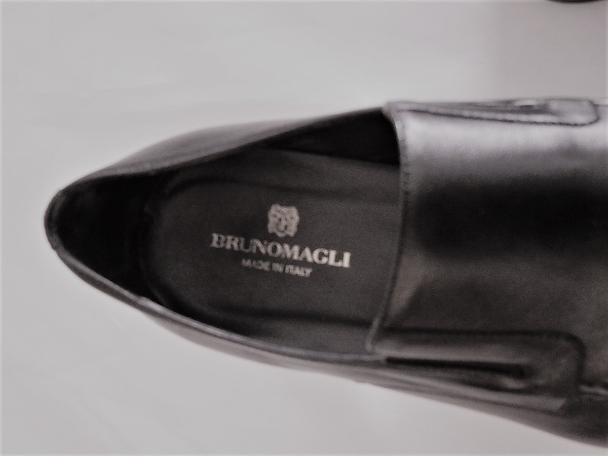 Bruno Magli Black Italian Leather Loafers in 10 1/2M Bruno Magli PORRO Black Leather Driving Slip On Loafers w  main image 4