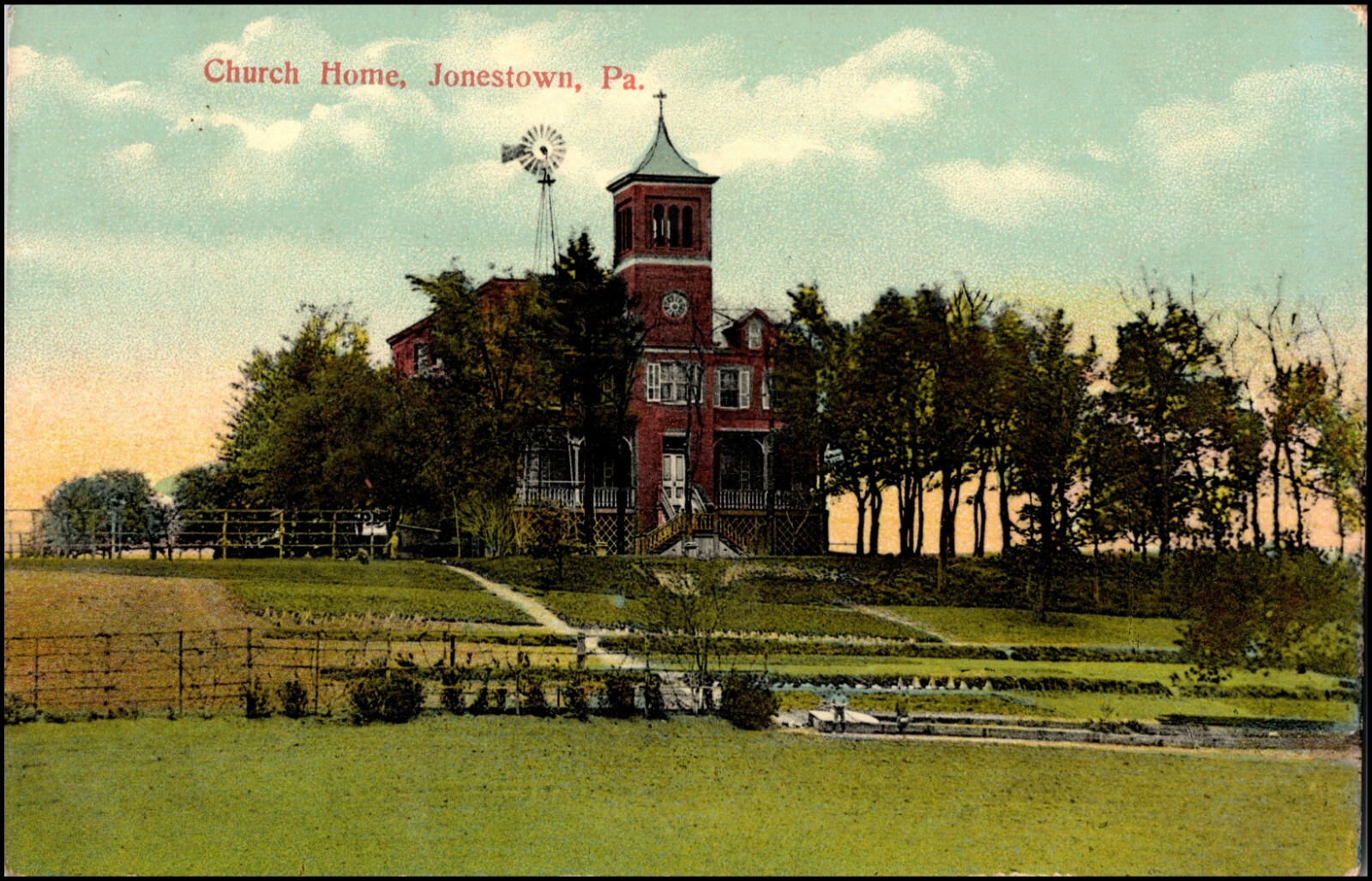 Church Home, Jonestown PA Pennsylvania Postcard by Harpel's Art Store