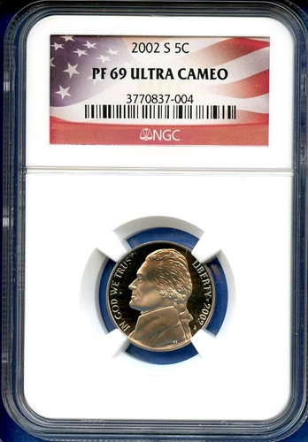 2002 S NGC PF69 UCAM Jefferson Nickel 5c PR69 US Mint Coin 2002-S NGC PF-69 UCAM