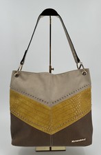 Montana West Chevron Yellow Crocodile Hobo Shoulder Bag Greige Gold Detail