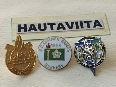BC Summer Winter Games Pin Badges 1984 1994 2002 Kelowna Burnaby Williams Lake
