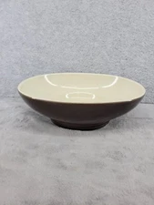 Vintage Pfaltzgraff Otagiri Stoneware Serving Bowl Brown & Cream Oval 10"