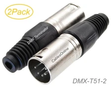 2-Pack DMX 5-Pin XLR Male 120Ω Terminator, CablesOnline DMX-T51-2