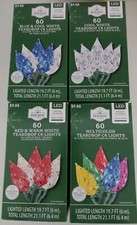 Holiday Time 60ct Teardrop C6 Lights 4 Variations Green Wire Ind/Outdoor