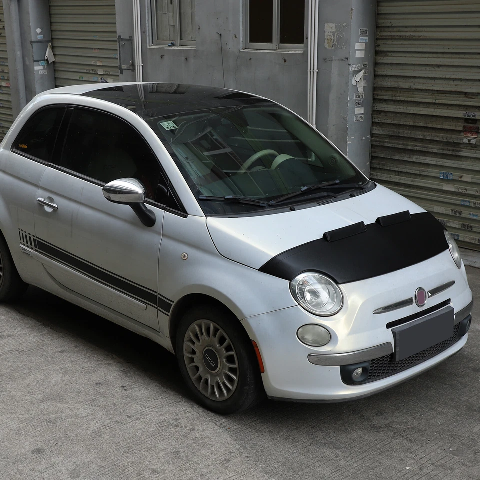 Pu Leather Bonnet Bra Shield Protector Guard Stone Deflector Fits Fiat 500 07-24 - Image 4 of 4