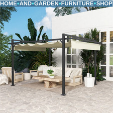 3 x 4m Retractable Pergola Gazebo with Aluminium Frame Garden Patio Canopy Cover