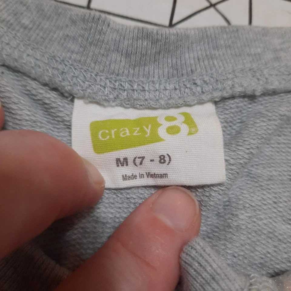 Pullover Crazy 8 Gris Plateado Niñas Talla 7-8 Mediano Cremalleras Manga 3/4 Foto 3 de 4