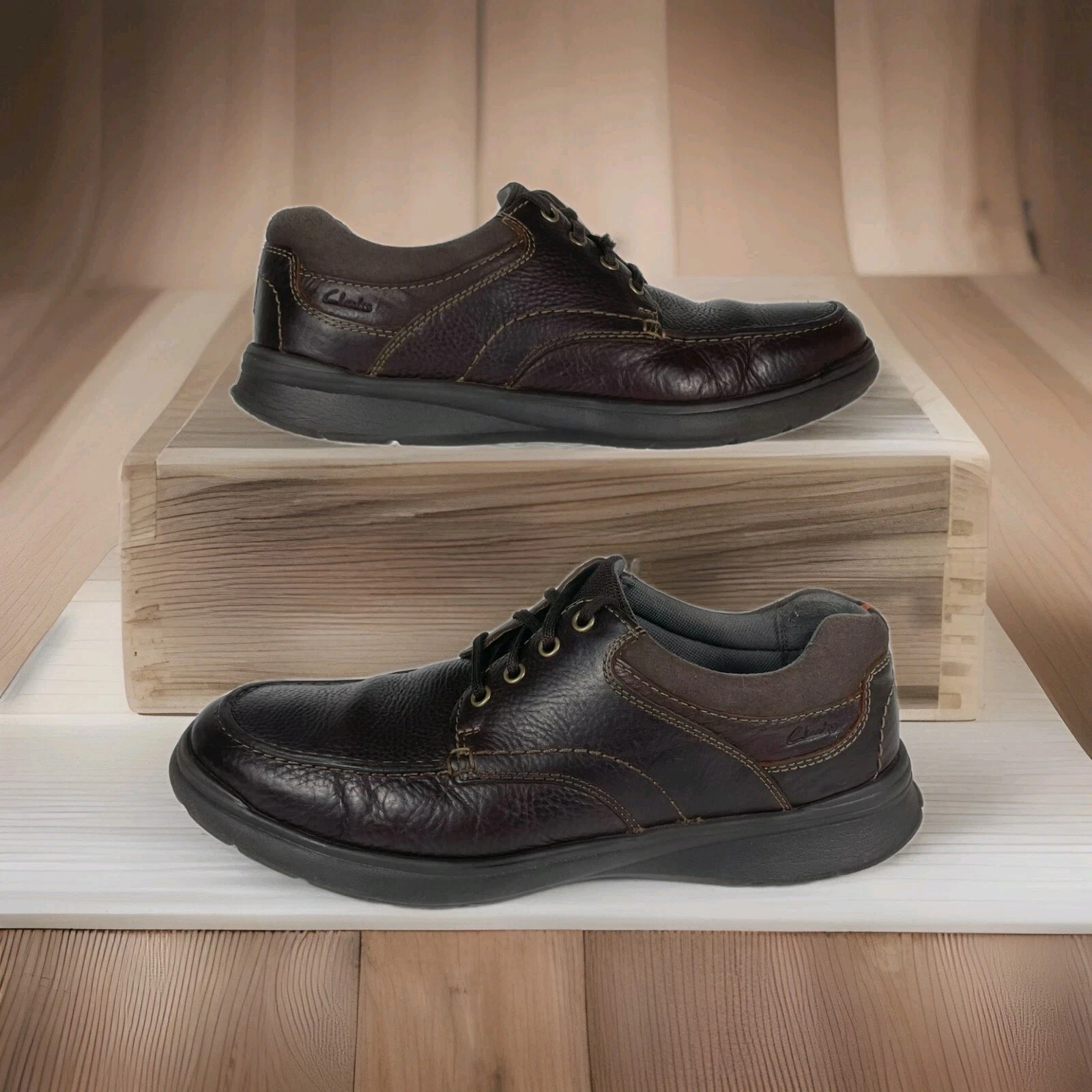 Clarks Cotrell Edge Oxford uomo 11 pelle marrone stringata mocassino punta bassa comfort