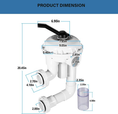 For Pentair 261050 HiFlow 2in Port Multiport Valve for Pool/Spa D.E. Sand Filter - Picture 10 of 12