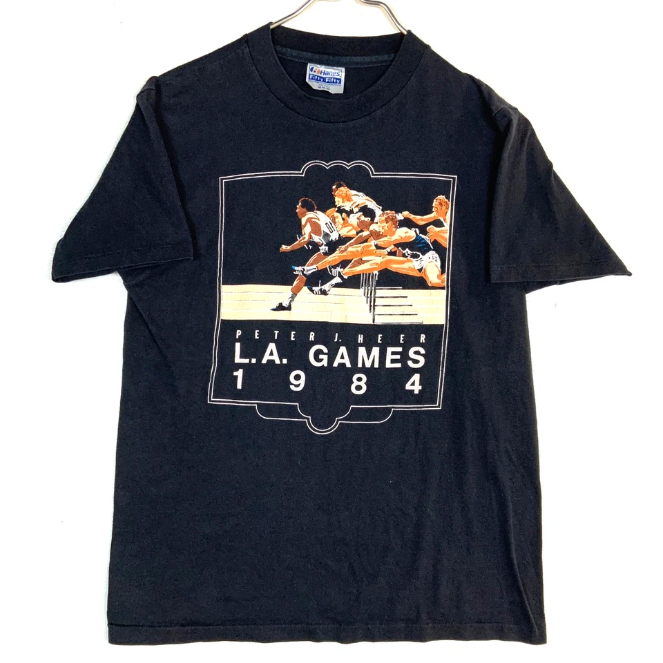 Camiseta De Colección Peter J. Heer Juegos de Los Ángeles 1984 Mediana Olímpica Atletismo Años 80 Foto 2 de 4