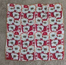 Vera Neumannred cactus flower print square silk scarf
