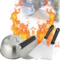 Burger Smasher Set, 4-TLG Smash Burger Set, Smash Burgerpresse Edelstahl,Burger