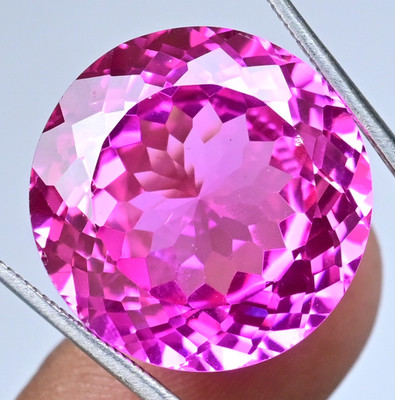 50.00 Ct Flawless Natural Mogok Pink Ruby Round Shape Certified Loose Gemstone