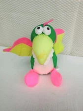 Vtg Soft Dreams Mini Pterodactyl Dinosaur 5" Stuffed Plush Nylon Parachute Toy