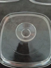 VTG Pyrex A7C Replacement Clear Glass Lid lg. handle 7" Square - Read/see photos
