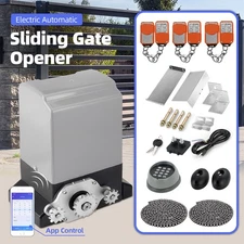 Electric Automatic Sliding Gate Opener Motor APP+Keypad+6 Remote Control 4400lbs