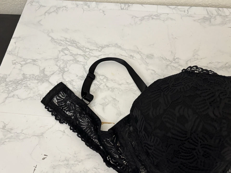 Sujetador de encaje negro Cato Dreamwear para mujer talla 42C Love Your Curves encaje acolchado E Foto 3 de 4