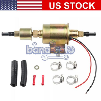 #ad #ad 12V Universal Electric Fuel Pump Inline Low Pressure 5 9 PSI GAS Diesel E8012S $9.43