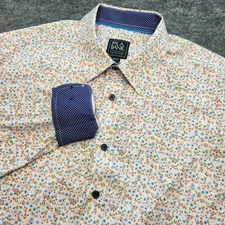Mens Jos A Bank Traveler Slim Fit Button Down Long Sleeve Shirt Floral Large