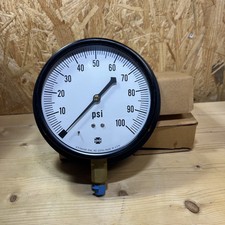 Vintage U.S. Gauge 100psi 6" Pressure Gauge Aluminum Supergauge Made In USA NEW